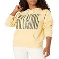 Billabong Women's Graphic Pullover Sweatshirt Fleece Hoodie, Skinny Heritage Pale Yellow, Medium