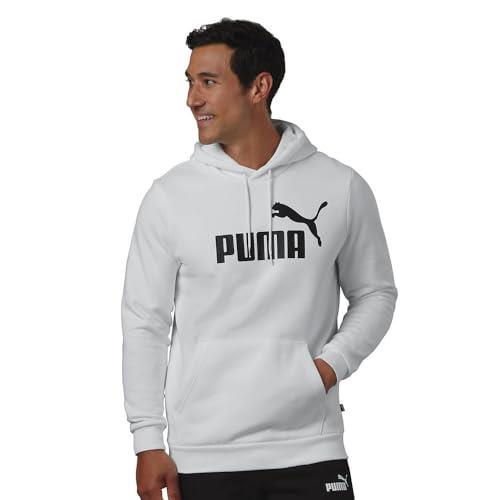 PUMA Men's Essential Big Logo Fleece Hoodie, White, Medium