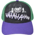 Concept One DC Comics The Joker Laughing 3D Cotton Adjustable Snapback Trucker Hat, Green and Purple, One Size, Green, One Size