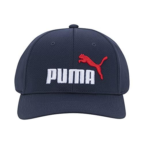 PUMA Evercat Mesh Stretch Fit Cap, Navy Combo, Small-Medium