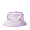 Steve Madden Men's Satin Bucket Hat W/Pearls, Lavendar, One Size