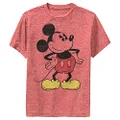 Disney Kids' Classic Vintage Mickey T-Shirt, Red Heather, Small