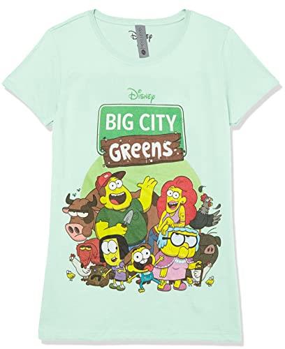 Disney Little Big City Greens Group Shot Girls Short Sleeve Tee Shirt, Mint, Large