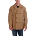 Nautica Men's Classic Double Breasted Peacoat, Camel, Large