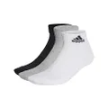 adidas Performance Cushioned Sportswear Ankle Socks 3 Pairs, Grey, L