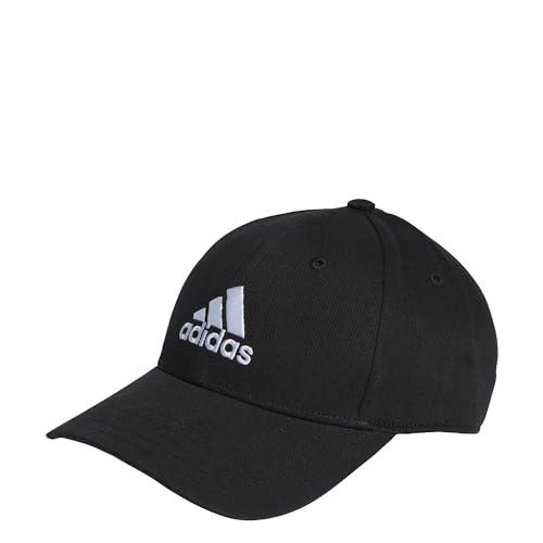 Adidas DKH36 Kids Cotton Twill Baseball Cap, Black/White (II3513), 54.0-57.0 cm