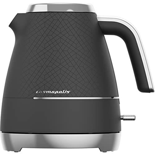 BEKO Cosmopolis Dome Kettle WKM8307G, Retro Granite Grey Chrome Design,1.7 L Capacity 3000 W Includes Removable Lid, Easy Pour Spout and Boil Dry Protection