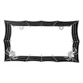 GG Grand General 60468 Chrome and Black Spider Web Style License Plate Frame w/2 Holes