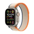 Apple Watch Ultra 2 [GPS + Cellular 49-mm] Smartwatch with Rugged Titanium Case & Orange/Beige Trail Loop M/L