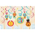 Amscan Fisher Price 1st Birthday Circus Swirl Pack 12 Pieces