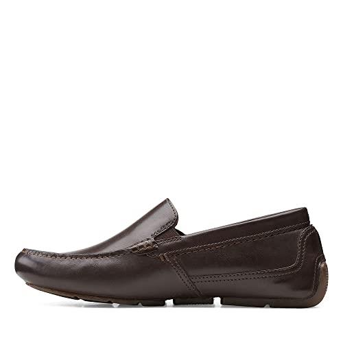 Clarks Men's Markman Plain Driving Style Loafer, Dark Brown Leather, 9.5 US