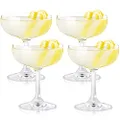 True Coupe Cocktail Glasses, Barware Drinking Glasses, Martini Daiquiri Manhattan, Coupe Glasses Set of 4, Clear