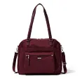 Baggallini Overnight Expandable Laptop Tote - Lightweight Travel Bag for Women, Dark Cherry, One Size