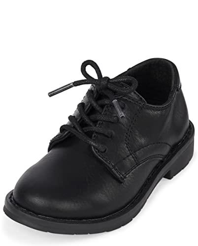 The Children's Place Unisex-Child and Toddler Lace Up Dress Shoes Penny Loafer, Black, 10 Toddler