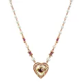 1928 Jewelry Rose Faux Pearl Purple Flower Heart Necklace 15" + 3" Extender, One Size, Pearl, Simulated Pearl
