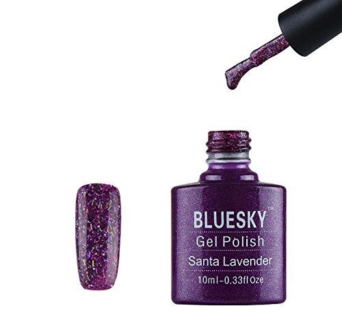 Bluesky Santa Lavender Gel Nail Polish 10 ml, Dark Purple Glitter
