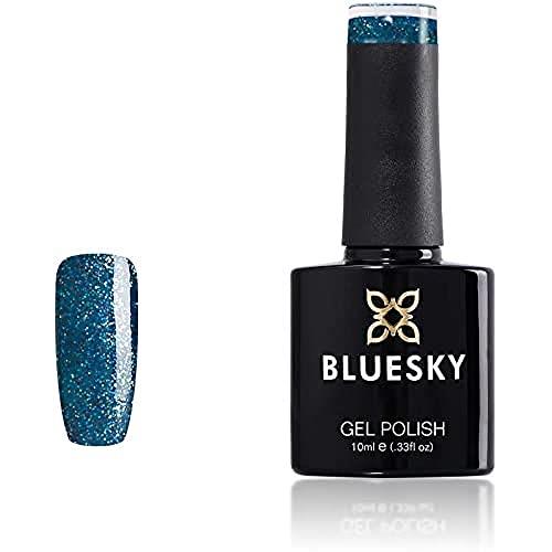 Bluesky Shimmering Shores Gel Nail Polish 10 ml, Blue Glitter