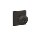 SCHLAGE F51A PLY 716 COL Plymouth Knob with Collins Trim Keyed Entry Lock, Aged Bronze