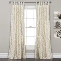 Lush Decor, Ivory Sophia Ruffle Curtain | Textured Window Panel Set for Living, Dining Room, Bedroom (Pair), 84” x 40, 84" x 40"