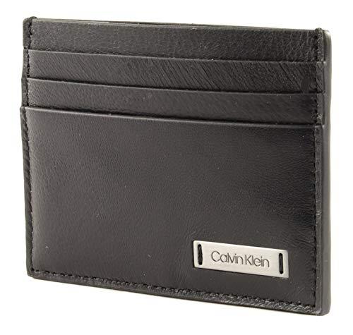 Calvin Klein Smooth W Plaque Cardholder, Black