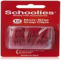 Schoolies Hair Accessories Non Slip Snap Clips 12 Pieces, Radical Red
