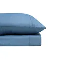 Odyssey Living Bamboo Microfibre Blend Sheet Set - Queen, Queen Flat: 245 x 270cm | Fitted: 152 x 203cm + 40cm | Pillowcases (2): 48 x 73 + 15cm, Sterling Blue