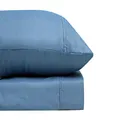 Odyssey Living Bamboo Microfibre Blend Sheet Set - Double, Double Flat: 225 x 254cm | Fitted: 137 x 193cm + 40cm | Pillowcases (2): 48 x 73 + 15cm, Sterling Blue