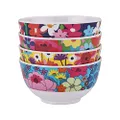 French Bull Melamine Mini Bowls, 4-Piece Set, 10 Fluid Ounces, Small Serving Bowl – Snack Condiment Dipping Sauce Dessert Ice Cream– Shatter Proof, BPA Free, 4.5” x 2.35", Garden Floral