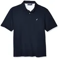 NAUTICA Men's Classic Fit Short Sleeve Solid Soft Cotton Polo Shirt, Navy, 5X