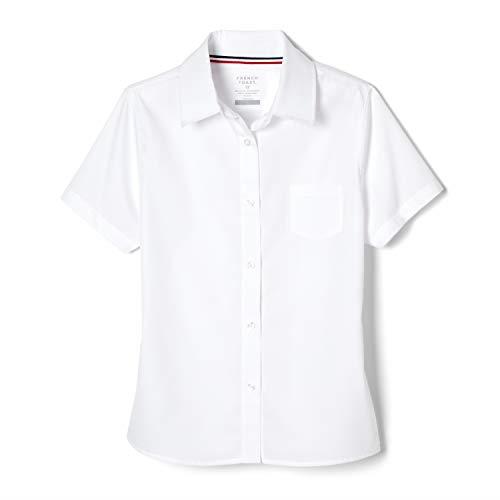 French Toast Girls Short Sleeve Pocket Shirt, White, 16
