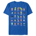 Nintendo Men's Pixel Cast T-Shirt, Royal, X-Large