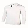 DSC Mens Passion Full Sleeve Polyester Cricket T-Shirt, White/Navy Blue, 24 Neck US