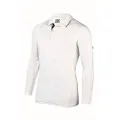 DSC Mens Passion Full Sleeve Polyester Cricket T-Shirt, White/Navy Blue, 24 Neck US