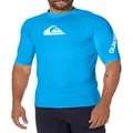 Quiksilver Men's Standard All Time Short Sleeve Rashguard UPF 50 Sun Protection Surf Shirt, Blithe, X-Small