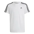 adidas Sportswear Essentials 3-Stripes Kids' Cotton T-Shirt, White, 9-10 Years