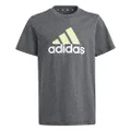 adidas Sportswear Essentials Two-Color Big Logo Kids' Cotton T-Shirt, Grey, 7-8 Years