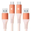 CONMDEX USB C to USB Cable [3ft, 2-Pack] Android Auto CarPlay USB C Charging Cable, 10Gbps USB 3.1 Gen 2 USB-A to USB-C Data Transfer Cord for iPhone 15 Plus Pro Max Samsung Galaxy S23 S22, Orange