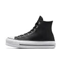 Converse Women's Chuck Taylor All Star Lift Clean Sneaker, Black/Black/White, 9