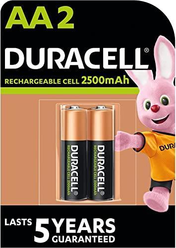 2 x Duracell AA Rechargeable 2500 mAh (1 Blister with 2 Batteries) 2 Rechargeable Batteries