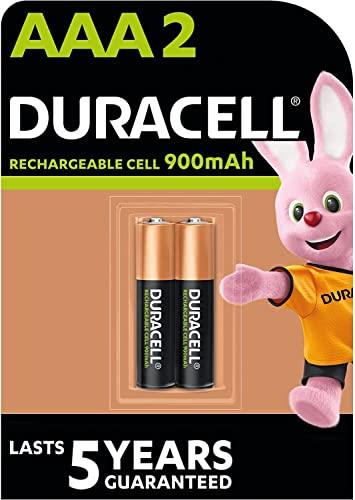 2 x Duracell AAA Rechargeable 900 mAh (1 Blister with 2 Batteries) 2 Rechargeable Mini Style Batteries