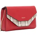 DKNY Everyday Multipurpose Crossbody Handbag, Bright Red/Natural Lisa Clutch, One Size