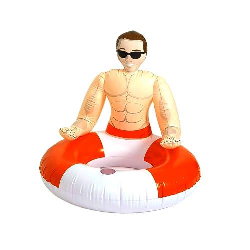 NPW Gifts Drinking Buddies Inflatable Hunk Pool Ring