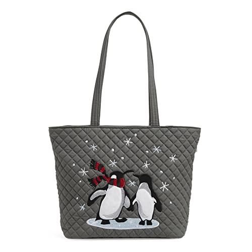 Vera Bradley Small Vera Tote Bag, Penguin Pair-Recycled Cotton, Penguin Pair - Recycled Cotton