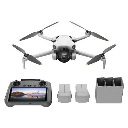 DJI Mini 4 Pro Fly More Combo Plus with DJI RC 2 (Screen Remote Controller), Folding Mini-Drone with 4K HDR Video Camera for Adults, 45-Min Flight Time, 2 Extra Intelligent Flight Batteries Plus