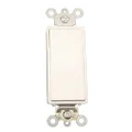 Leviton 5657-2W 15 Amp, 120/277 Volt, Decora Plus Rocker Double-Throw Ctr-Off Momentary Contact Single-Pole AC Quiet Switch, Commercial Grade, Self Grounding, Back & Side Wired, White