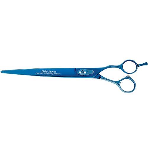 Master Grooming Tools 5200 Blue Titanium Shears — High-Performance Shears for Grooming Dogs - Straight, 8½"