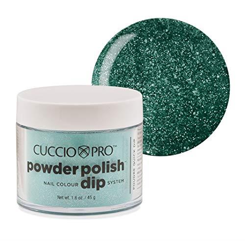 Cuccio Pro Powder Polish Nail Colour 45 g, 5596 Jade With Silver Glitter, 45 g