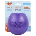 West Paw Zogoflex Rumbl Treat-Dispensing Dog Toy – Interactive Slow-Feeder Chew Toys for Dogs – Dog Enrichment Toy – Dog Toy for Moderate Chewers, Fetch, Catch – Holds Kibble, Treats (Eggplant, Large)