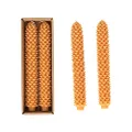 Creative Co-Op Unscented Pinecone Shaped Taper Candles, Honey Orange, Boxed Set of 2