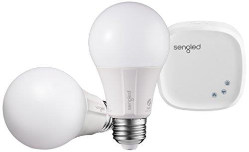 Sengled Element Classic Smart E27 Base, Dimmable LED Light Soft White 2700K 60W Equivalent, Starter Kit (2 A60 Bulbs + hub), Compatible with Alexa and Google Assistant